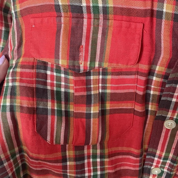 Polo Ralph Lauren Shirt Adult Large Red Plaid Silk Linen Button Up Mens L - Picture 6 of 10